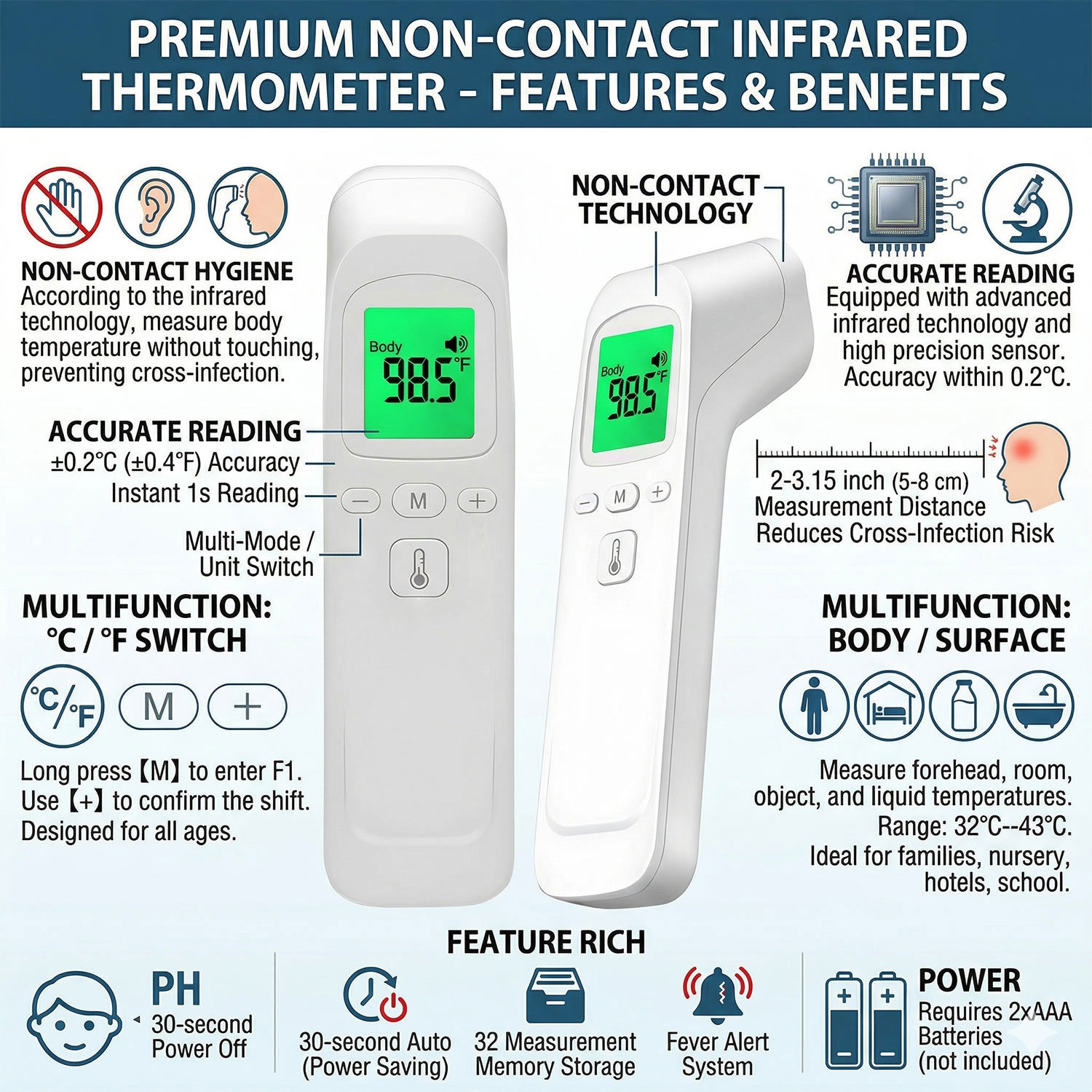 เครื่องวัดอุณหภูมิหน้าผากแบบอิ - Digital Thermometer Infrared บทวิจารณ์และราคา