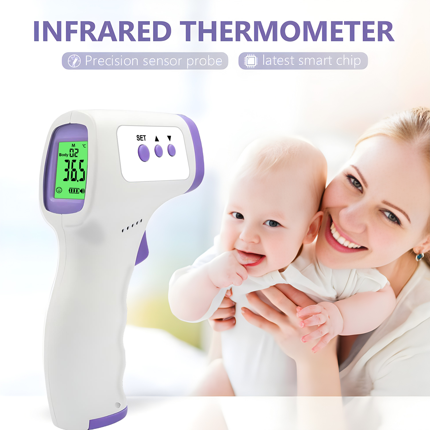 เครื่องวัดอุณหภูมิหน้าผากแบบไม - Digital Thermometer Infrared บทวิจารณ์และราคา