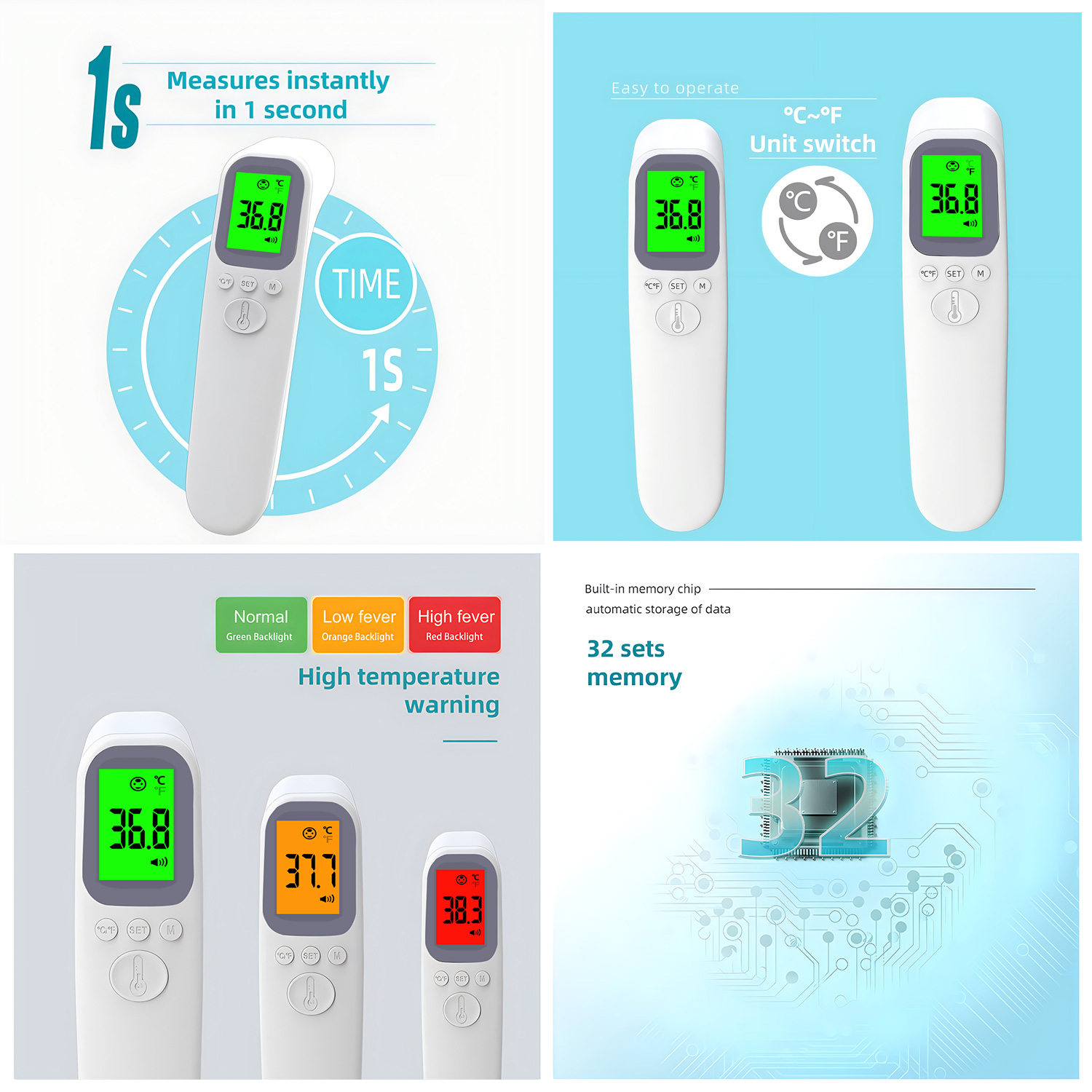 เครื่องวัดอุณหภูมิร่างกายแบบดิ - Digital Thermometer Infrared บทวิจารณ์และราคา