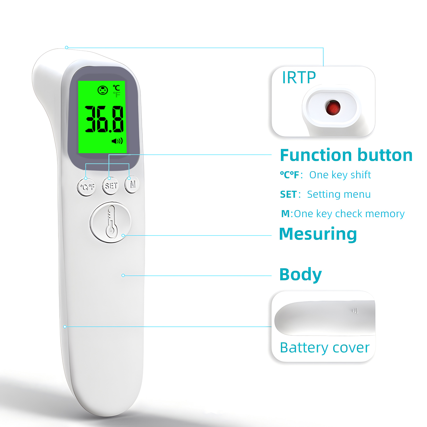 เครื่องวัดอุณหภูมิร่างกายแบบดิ - Digital Thermometer Infrared บทวิจารณ์และราคา