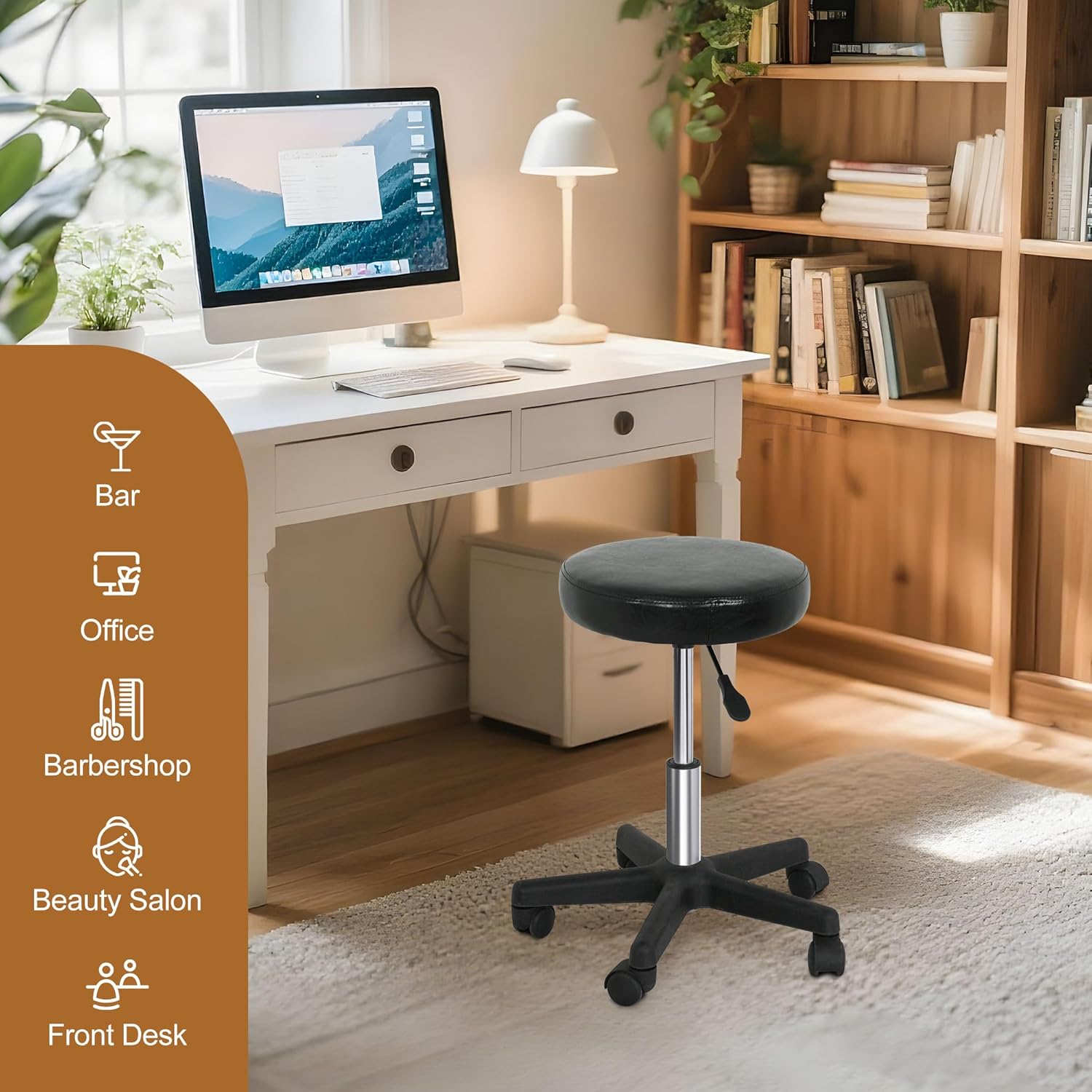 เก้าอี้กลิ้งมีล้อ หุ้มหนัง PVC - Medical Lab Chair บทวิจารณ์และราคา