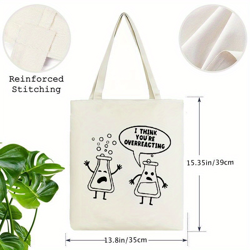 กระเป๋าผ้าแคนวาสสีขาว ลายการ์ต - Medical Lab Day บทวิจารณ์และราคา
