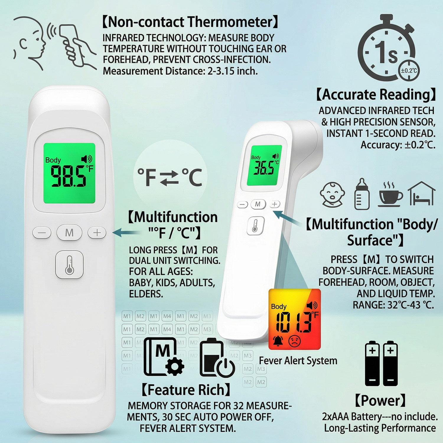 เครื่องวัดอุณหภูมิทางการแพทย์แ - Digital Thermometer Infrared บทวิจารณ์และราคา